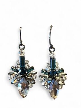 WA Studios Teal Crystal Drop Dangle Earrings